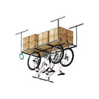 Rack di stoccaggio a soffitto per garage da 91x183 cm con 8 ganci accessori nero
