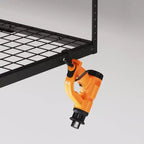 Rack di stoccaggio a soffitto per garage da 91x183 cm con 8 ganci accessori nero