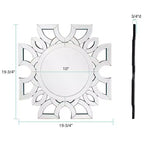 Specchio da parete rotondo Eduina da 50,17x50,17 cm con motivo a taglio simmetrico