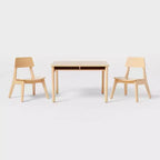 Natural Wood 2pc Kids' Activity Table and Chairs Set - Pillowfort™