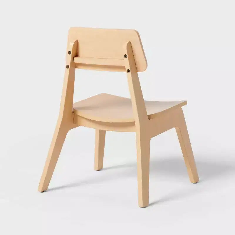 Tavolo e sedie per bambini in legno naturale, set da 2 pezzi