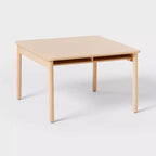 Tavolo e sedie per bambini in legno naturale, set da 2 pezzi
