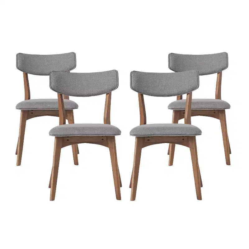 GDFStudio Willis Rubberwood Upholstered Dining Chairs (Set of 4)