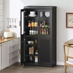 Dispensa da Cucina in Legno con Ripiani Regolabili