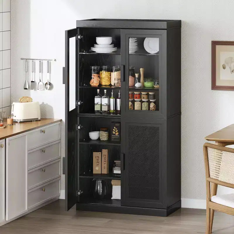 Dispensa da Cucina in Legno con Ripiani Regolabili