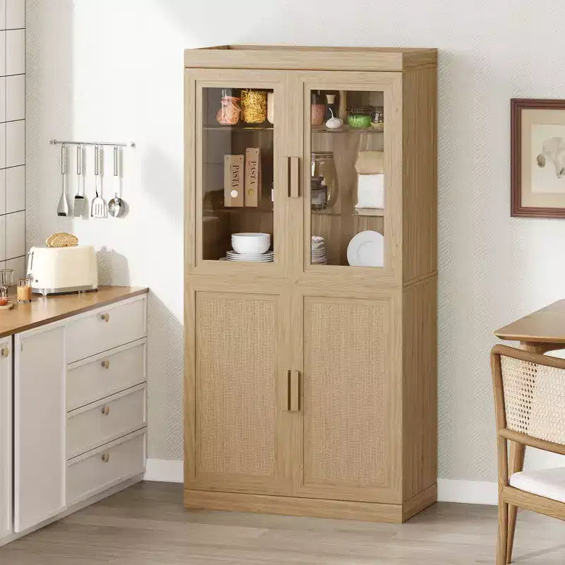 Dispensa da Cucina in Legno con Ripiani Regolabili