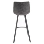 Sgabello da Bar Elland in Pelle - Sgabello Moderno ad Altezza Contatore con Gambe e Poggiapiedi in Ferro per Cucina, Bar e Pub
