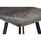Sgabello da Bar Elland in Pelle - Sgabello Moderno ad Altezza Contatore con Gambe e Poggiapiedi in Ferro per Cucina, Bar e Pub