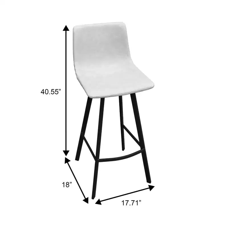 Sgabello da Bar Elland in Pelle - Sgabello Moderno ad Altezza Contatore con Gambe e Poggiapiedi in Ferro per Cucina, Bar e Pub