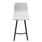 Sgabello da Bar Elland in Pelle - Sgabello Moderno ad Altezza Contatore con Gambe e Poggiapiedi in Ferro per Cucina, Bar e Pub