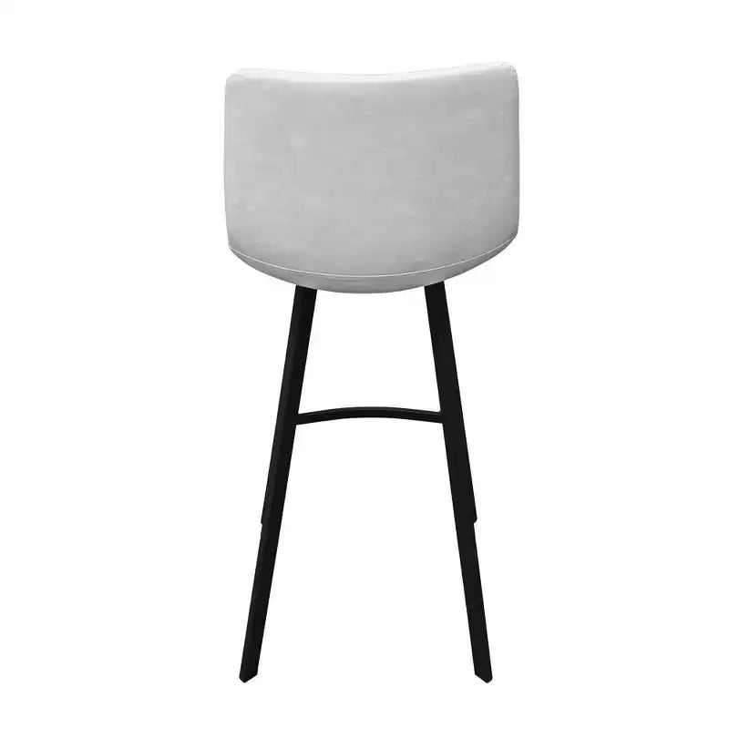 Sgabello da Bar Elland in Pelle - Sgabello Moderno ad Altezza Contatore con Gambe e Poggiapiedi in Ferro per Cucina, Bar e Pub