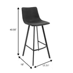 Sgabello da Bar Elland in Pelle - Sgabello Moderno ad Altezza Contatore con Gambe e Poggiapiedi in Ferro per Cucina, Bar e Pub