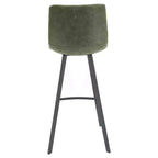 Sgabello da Bar Elland in Pelle - Sgabello Moderno ad Altezza Contatore con Gambe e Poggiapiedi in Ferro per Cucina, Bar e Pub