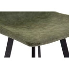 Sgabello da Bar Elland in Pelle - Sgabello Moderno ad Altezza Contatore con Gambe e Poggiapiedi in Ferro per Cucina, Bar e Pub