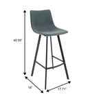 Sgabello da Bar Elland in Pelle - Sgabello Moderno ad Altezza Contatore con Gambe e Poggiapiedi in Ferro per Cucina, Bar e Pub