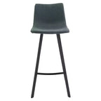 Sgabello da Bar Elland in Pelle - Sgabello Moderno ad Altezza Contatore con Gambe e Poggiapiedi in Ferro per Cucina, Bar e Pub