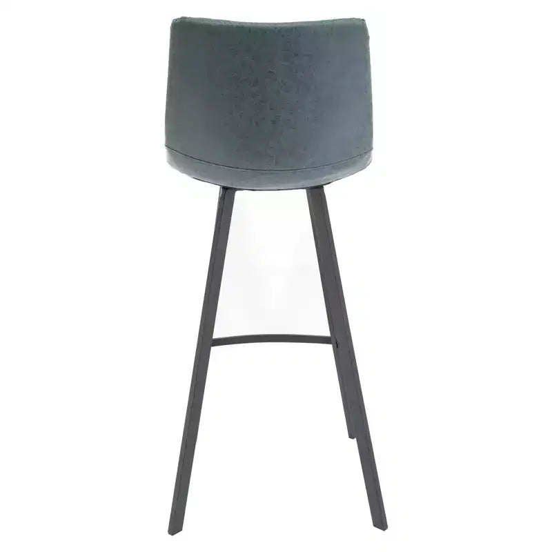 Sgabello da Bar Elland in Pelle - Sgabello Moderno ad Altezza Contatore con Gambe e Poggiapiedi in Ferro per Cucina, Bar e Pub