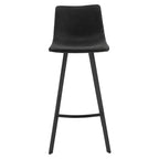 Sgabello da Bar Elland in Pelle - Sgabello Moderno ad Altezza Contatore con Gambe e Poggiapiedi in Ferro per Cucina, Bar e Pub