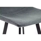 Sgabello da Bar Elland in Pelle - Sgabello Moderno ad Altezza Contatore con Gambe e Poggiapiedi in Ferro per Cucina, Bar e Pub