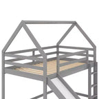 Letto a Castello a Misura di Letto Singolo per Bambini con Scivolo e Scaletta