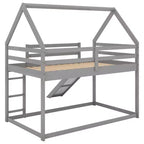 Letto a Castello a Misura di Letto Singolo per Bambini con Scivolo e Scaletta