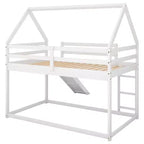 Letto a Castello a Misura di Letto Singolo per Bambini con Scivolo e Scaletta