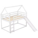 Letto a Castello a Misura di Letto Singolo per Bambini con Scivolo e Scaletta