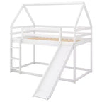 Letto a Castello a Misura di Letto Singolo per Bambini con Scivolo e Scaletta