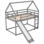 Letto a Castello a Misura di Letto Singolo per Bambini con Scivolo e Scaletta