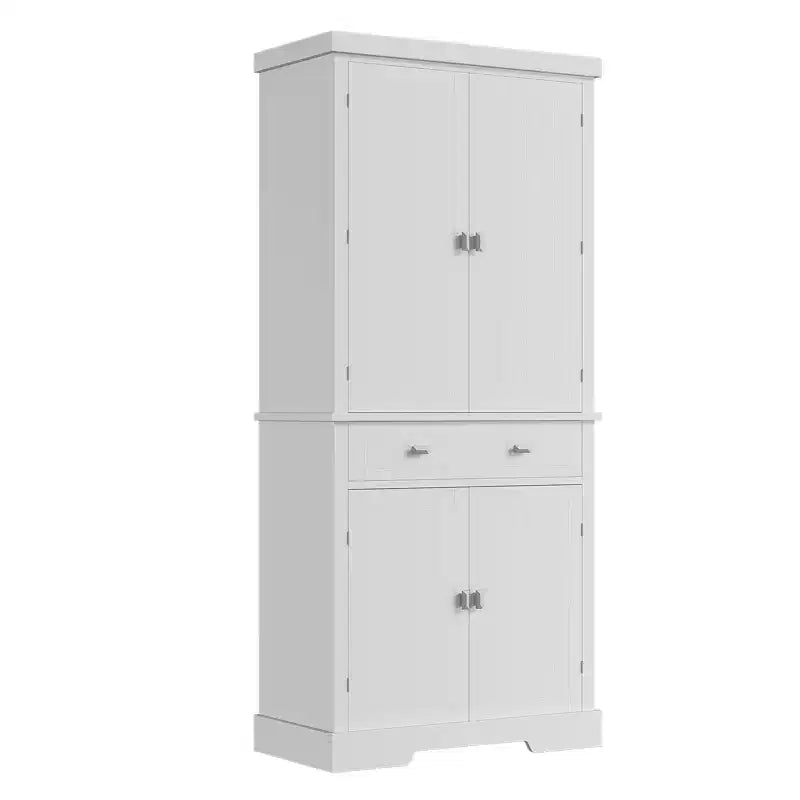 Dispensa da cucina alta 183 cm, con 2 cassetti, 2 armadietti, 3 ripiani regolabili, 6 mensole sullo sportello, mobiletto indipendente per cucina e soggiorno