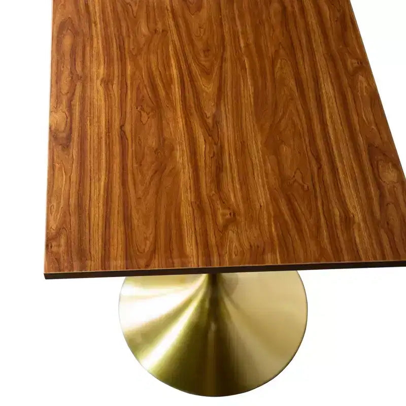 Tavolo da pranzo quadrato ad altezza bar - Piano moderno in MDF con base a piedistallo dorata spazzolata Tavolo ad altezza bancone per cucina, casa e pub