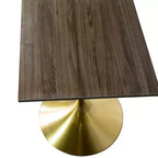 Tavolo da pranzo quadrato ad altezza bar - Piano moderno in MDF con base a piedistallo dorata spazzolata Tavolo ad altezza bancone per cucina, casa e pub