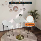 Tavolo da pranzo quadrato ad altezza bar - Piano moderno in MDF con base a piedistallo dorata spazzolata Tavolo ad altezza bancone per cucina, casa e pub