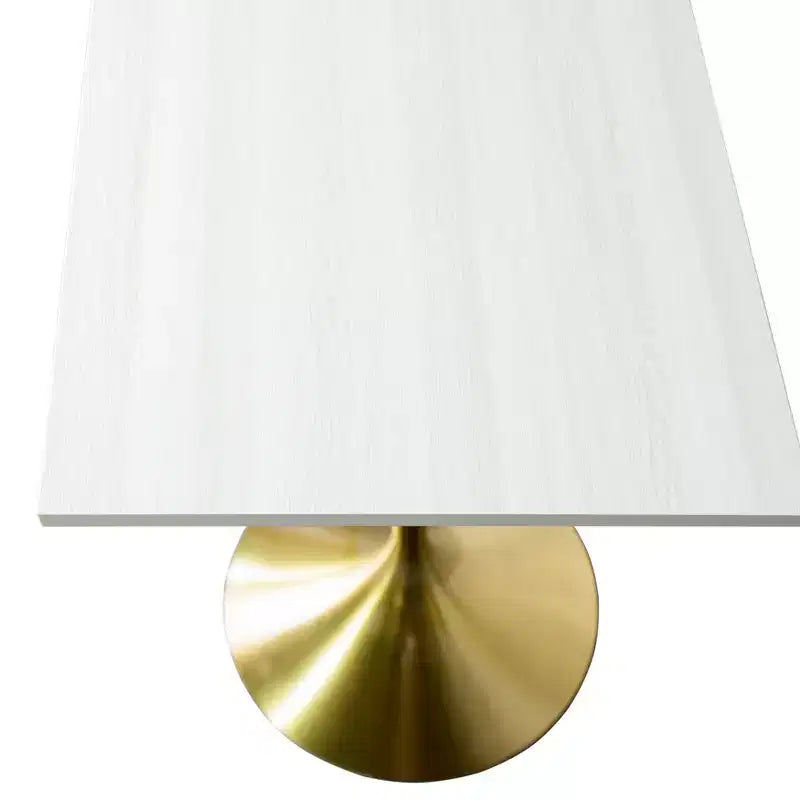Tavolo da pranzo quadrato ad altezza bar - Piano moderno in MDF con base a piedistallo dorata spazzolata Tavolo ad altezza bancone per cucina, casa e pub