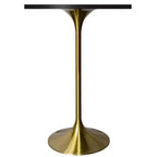 Tavolo da pranzo quadrato ad altezza bar - Piano moderno in MDF con base a piedistallo dorata spazzolata Tavolo ad altezza bancone per cucina, casa e pub