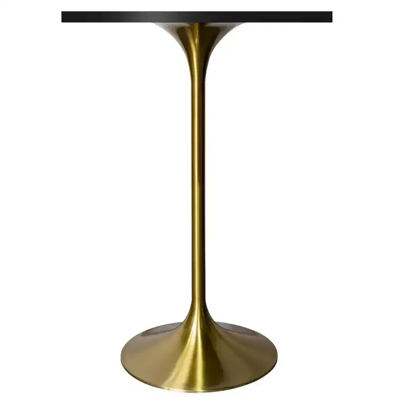 Tavolo da pranzo quadrato ad altezza bar - Piano moderno in MDF con base a piedistallo dorata spazzolata Tavolo ad altezza bancone per cucina, casa e pub