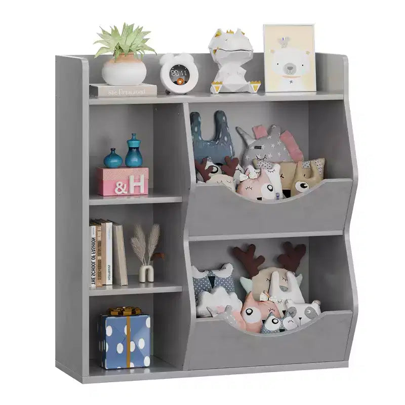 Scaffale per Bambini a 3 Strati Alto 80 cm, Mobile Contenitore per Giocattoli, Porta Giocattoli per Bambini a 5 Scomparti per Camera da Letto, Corridoio, Soggiorno e Asilo Nido