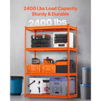 Scaffali di stoccaggio, 2400 libbre, Scaffali da garage resistenti a 4 livelli, Scaffali in metallo regolabili 20 P x 40 L x 60 A per unità di scaffalatura industriale