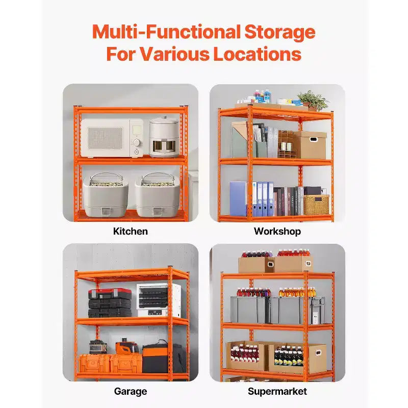 Scaffali di stoccaggio, 2400 libbre, Scaffali da garage resistenti a 4 livelli, Scaffali in metallo regolabili 20 P x 40 L x 60 A per unità di scaffalatura industriale