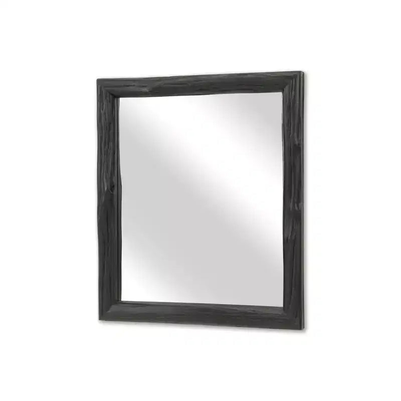 Specchio accentato da 20 pollici in legno massello nero