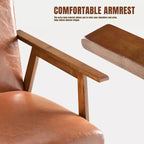 Poltrona accent mid-century moderna - Seduta imbottita spessa 15 cm, poltrona con struttura in legno massello da 136 kg per soggiorno, camera da letto