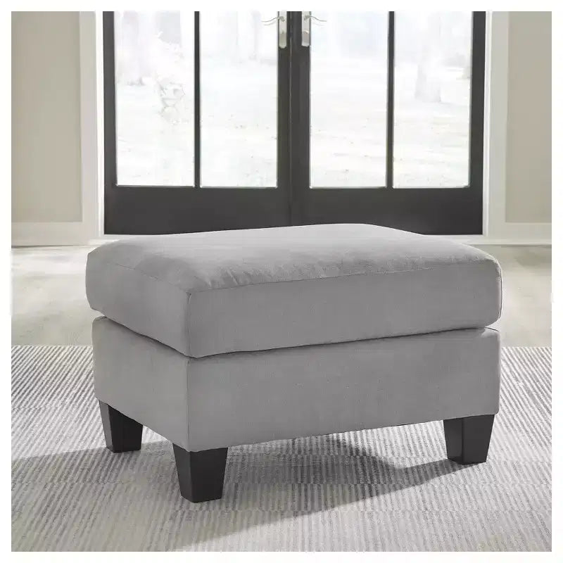 Signature Design by Ashley Adlai Ottoman, Suede-Like Polyester Upholstery, Shadow Gray