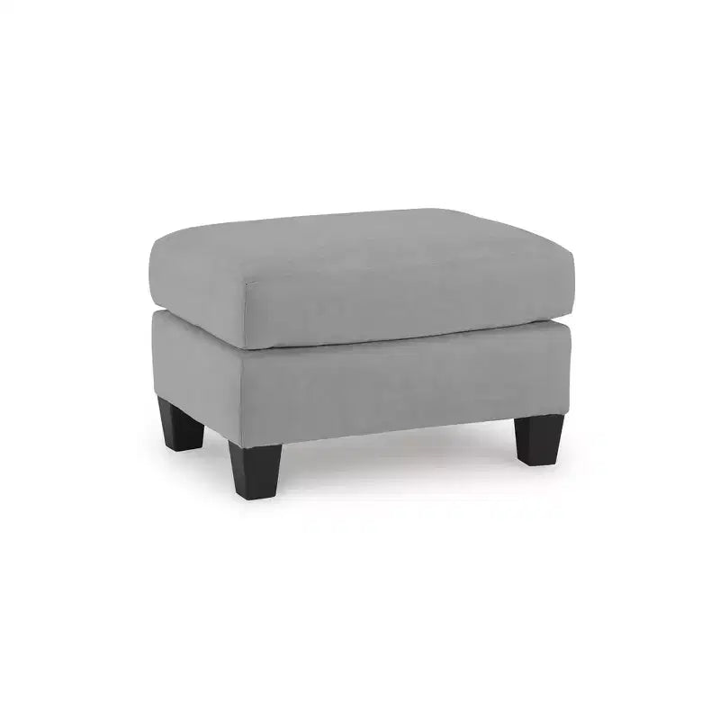 Adlai Pouf, Rivestimento in Poliestere Effetto Scamosciato, Grigio Scuro