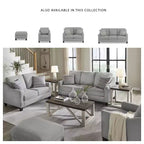 Adlai Pouf, Rivestimento in Poliestere Effetto Scamosciato, Grigio Scuro