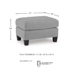 Adlai Pouf, Rivestimento in Poliestere Effetto Scamosciato, Grigio Scuro