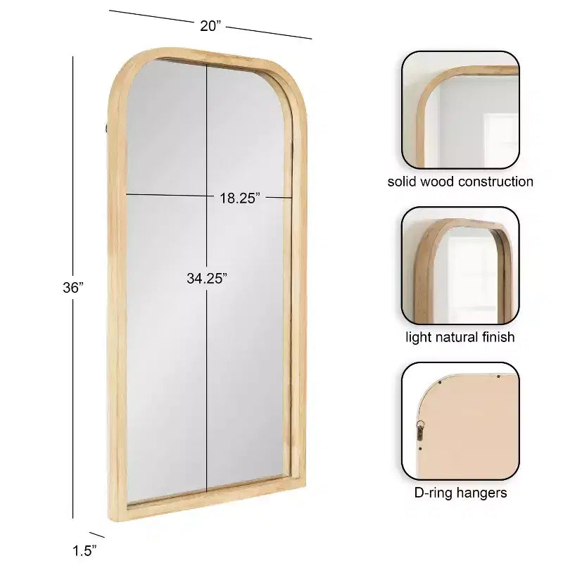 Specchio ad arco con cornice Winn Wood
