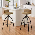 Sgabello industriale girevole regolabile con schienale e diverse opzioni di altezza, 30-35", marrone/nero