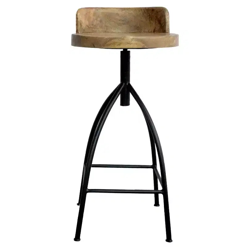 Sgabello industriale girevole regolabile con schienale e diverse opzioni di altezza, 30-35", marrone/nero