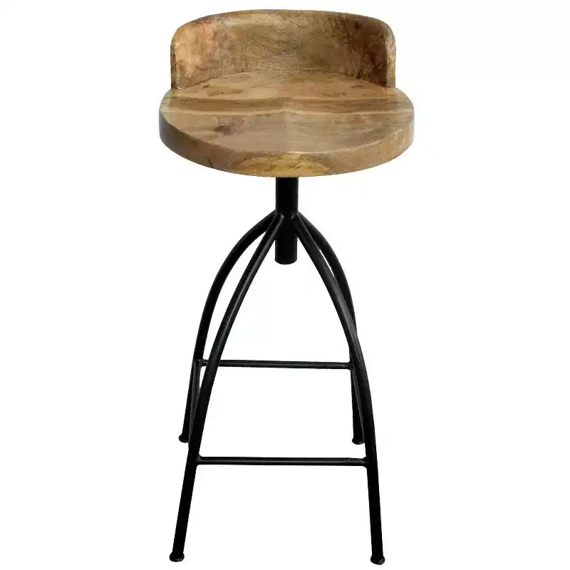 Sgabello industriale girevole regolabile con schienale e diverse opzioni di altezza, 30-35", marrone/nero