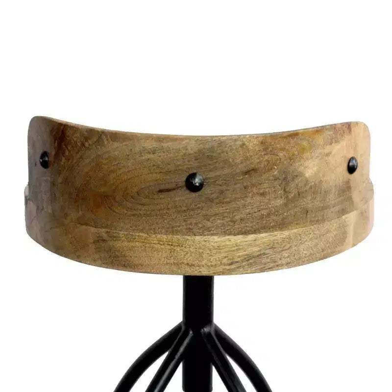 Sgabello industriale girevole regolabile con schienale e diverse opzioni di altezza, 30-35", marrone/nero